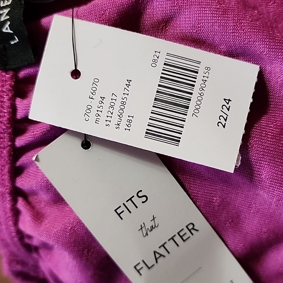 Lane Bryant‎ Square-Neck Knit Blouse With Elastic Waist Peplum Top Plus Sz 22/24 - Picture 11 of 13